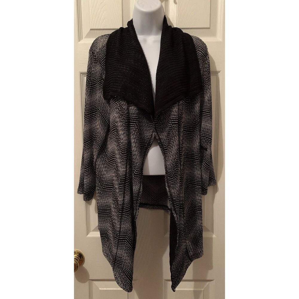 CHICOS TRAVELERS Size 3 Womens XL Cardigan Open waterfall knit sweater